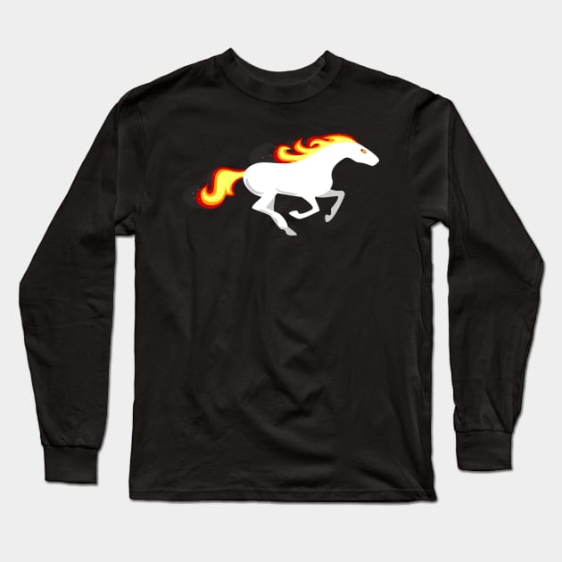 Flaming Horse Long Sleeve T-Shirt by psanchez
